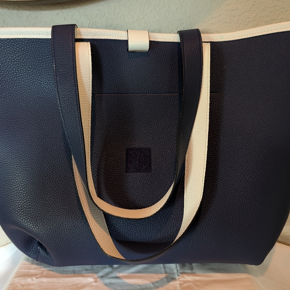 Keystone Contrast Tote- Navy Blue & White - Picture 7 of 7